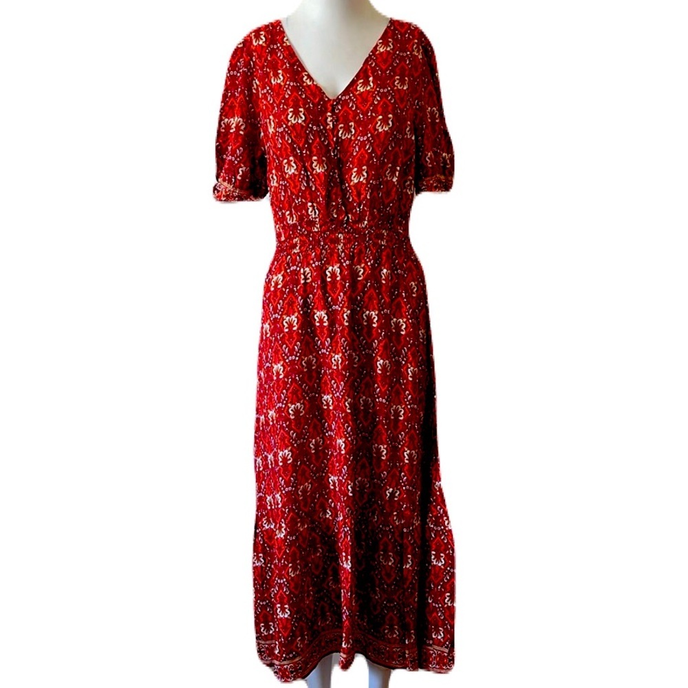 Hayden Los Angeles Floral Print Midi Rayon Dress Size S